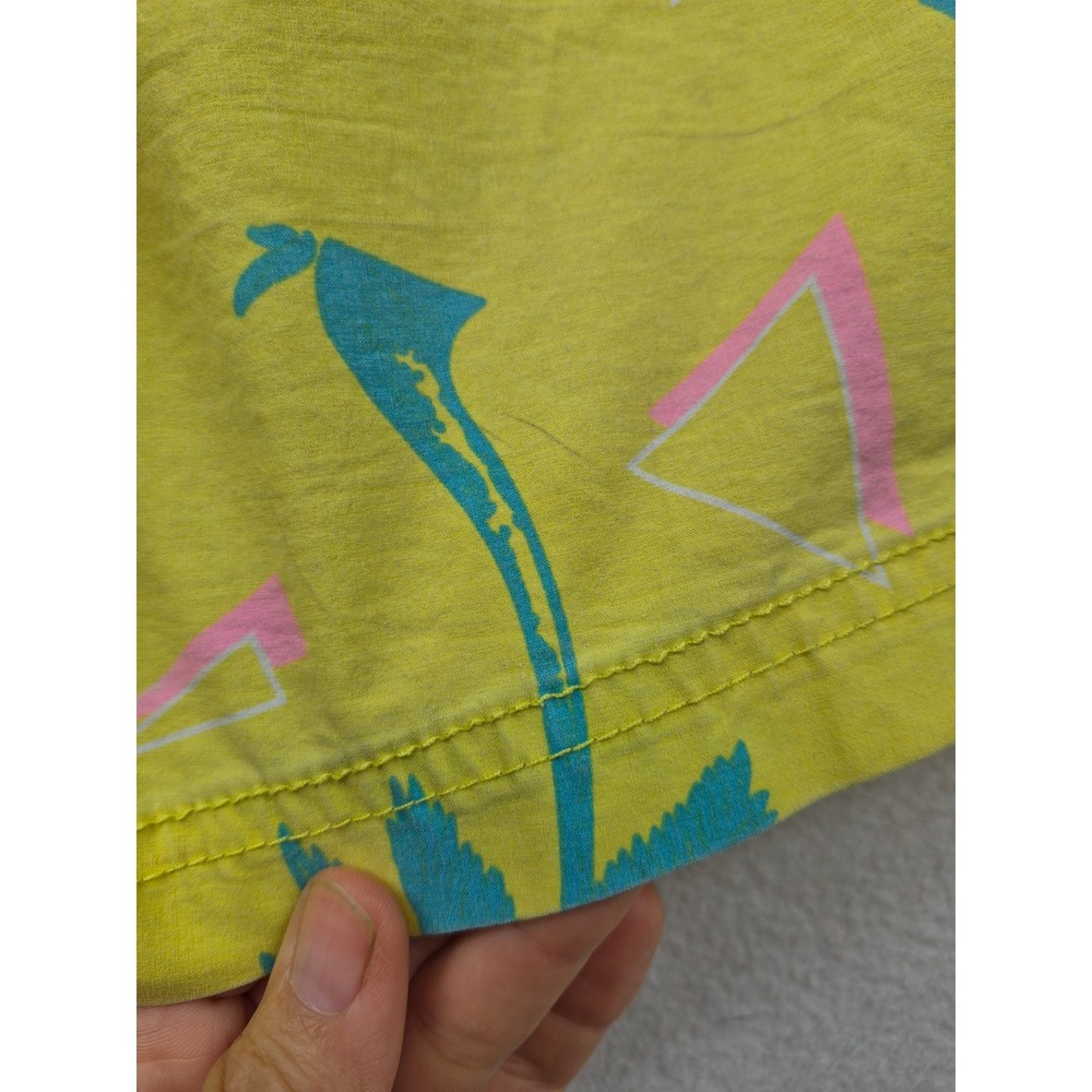 Party Pants Mens Yellow Palm Tree Retro Print Swim Trunks Board Shorts Size L - Picture 11 of 16